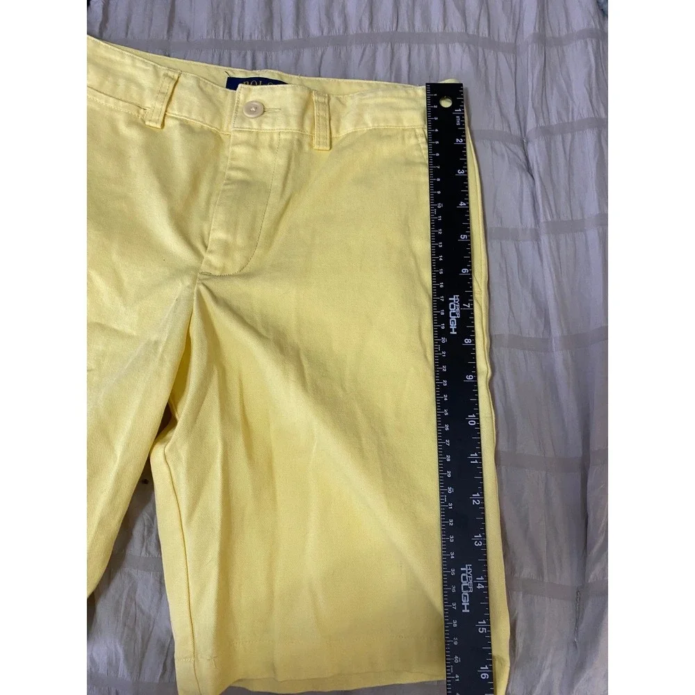 Polo Ralph Lauren Boys Size 12 Yellow Oxford Long‎ Shorts Chino Casual Preppy